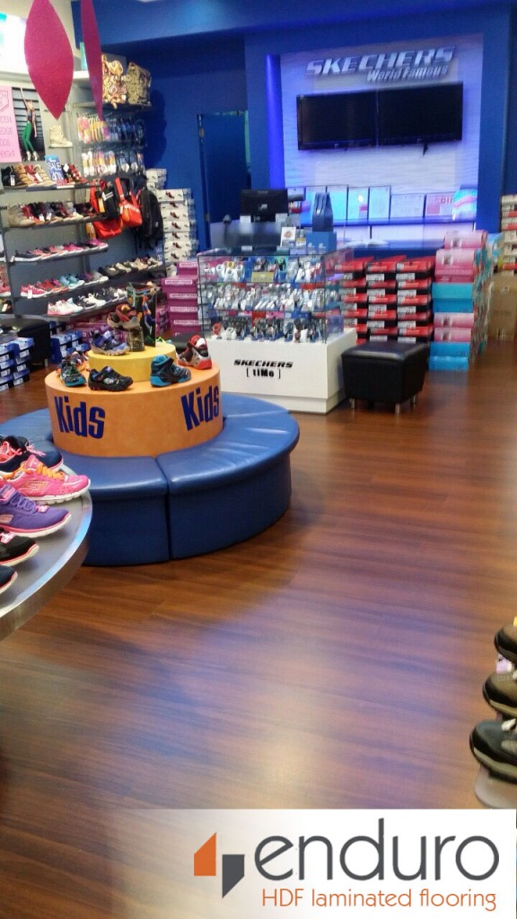 Enduro HDF Laminated Floor Retail Space Skechers